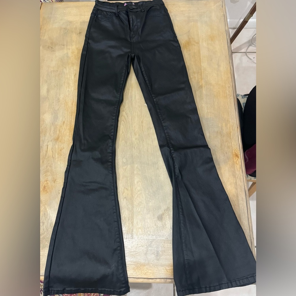 EDIKTED Flare Leather Pants